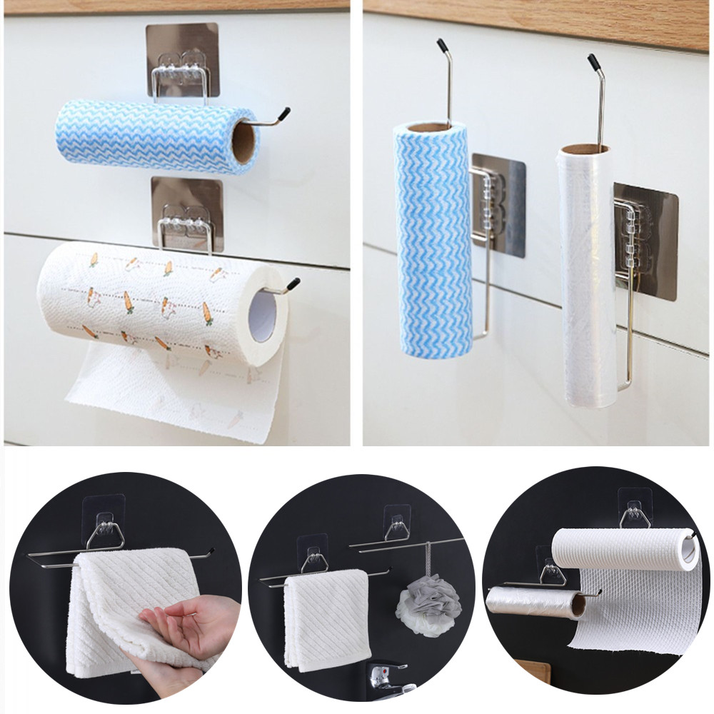 Soporte de papel higiénico, almacenamiento para el baño, soporte para papel de cocina, gancho de pared para cocina, soporte de papel higiénico, organizador para el hogar, accesorios de baño