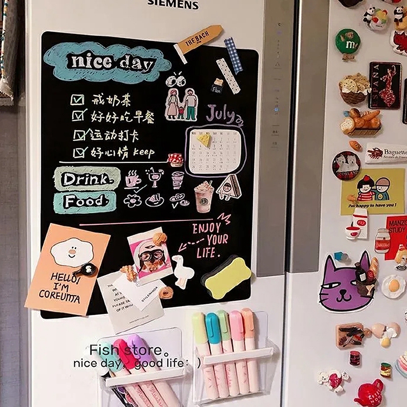 Blackboard Fridge Magnet Magnetic Chalkboard Stickers Kitchen Menu Message Board Remind Memo Pad Kid Kitchen Tools Decor