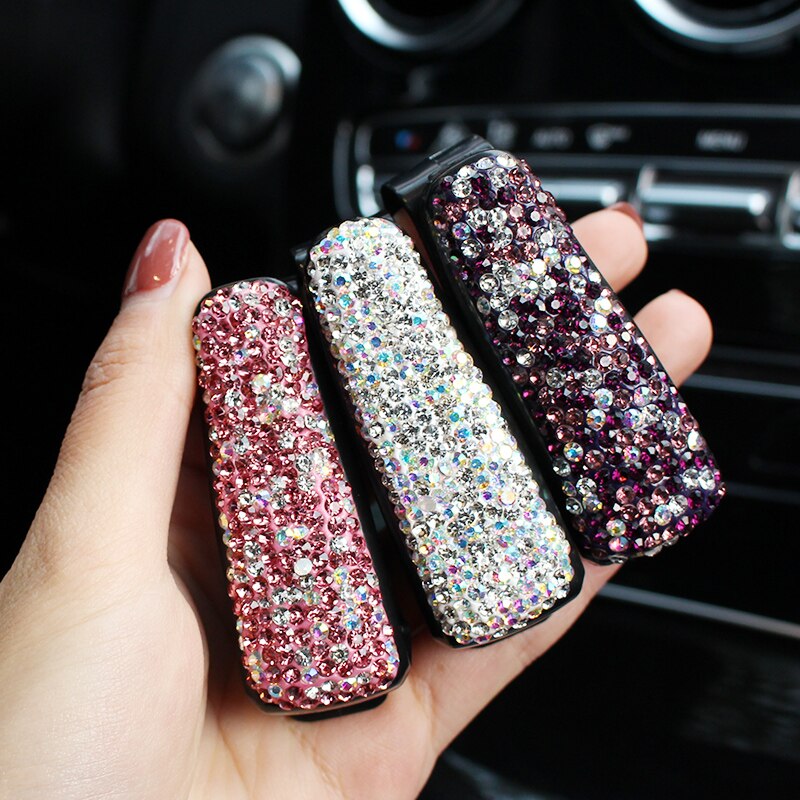 Rhinestone auto feste klips briller tilfeller diamant lagringsholder bil styling bærbar solskjerm solbriller briller holder