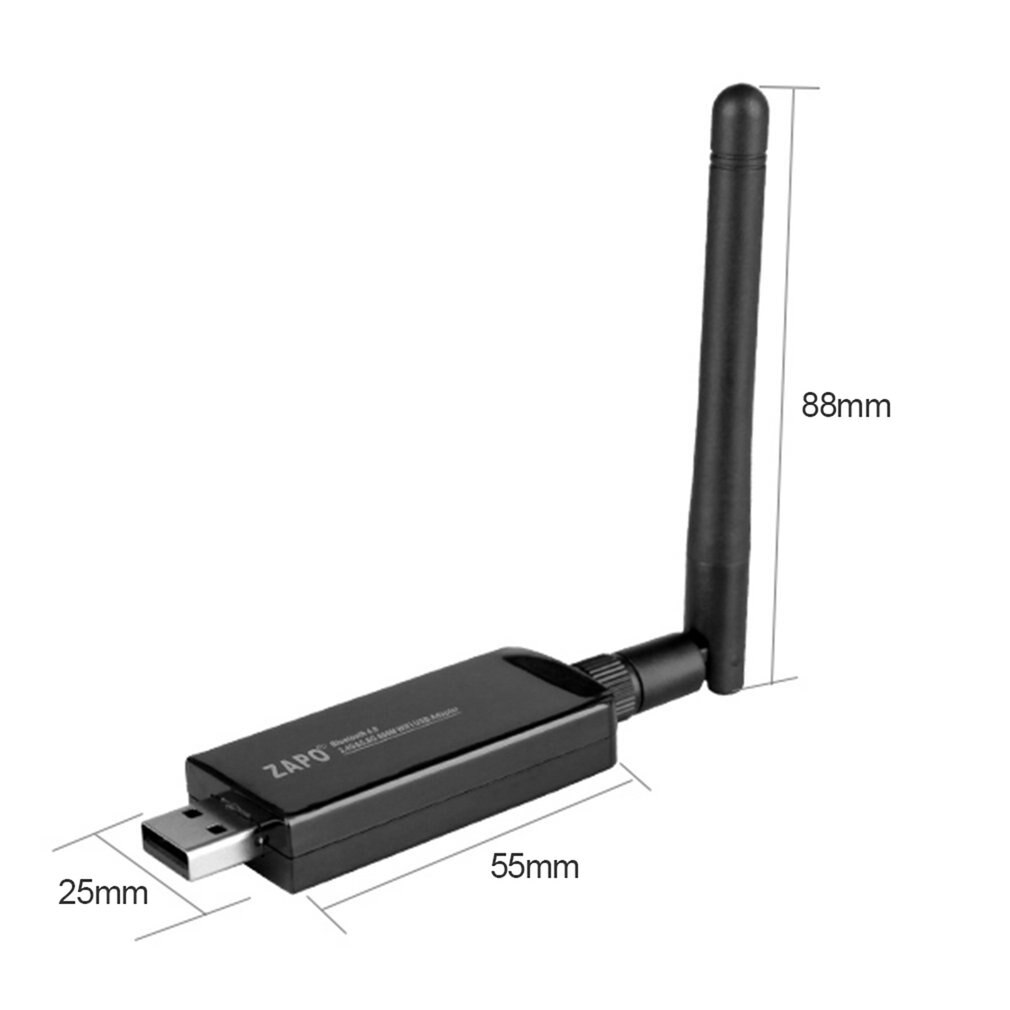 ZAPO Mini W67L-2DB 600M 4.0 Dual Frequency 2.4G-5.8G USB2.0 Wi-Fi Dongle Wireless Adapter Wi-Fi Network Card
