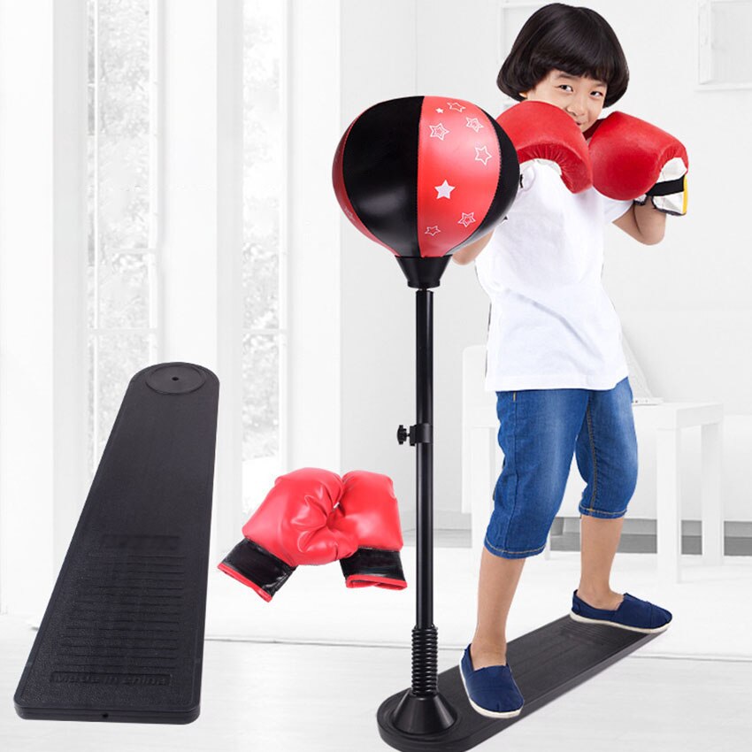 Vertikal bokseball justerbar barn fitness boksesett punch pear speed ball for barn punching sports gym hjemmetrening