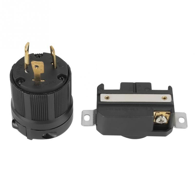 Twist Lock Electrical 3 Pin Plug Receptacle Connector Male & Female NEMA L6-30P L6-30R 30A 250V