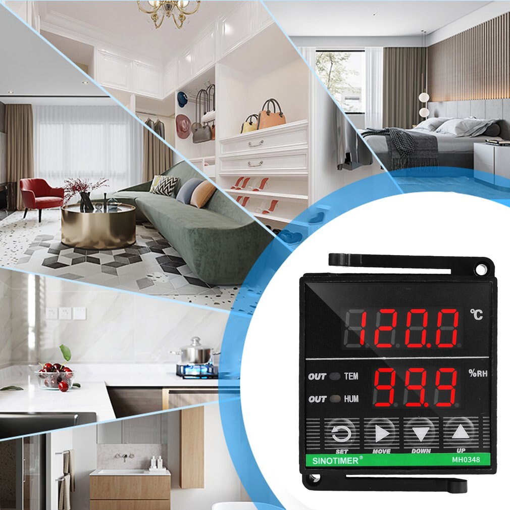 48*48mm MH0348 High Precision Temperature And Humidity Controller Cooling Heating Display High-Performance Tools With Sensor
