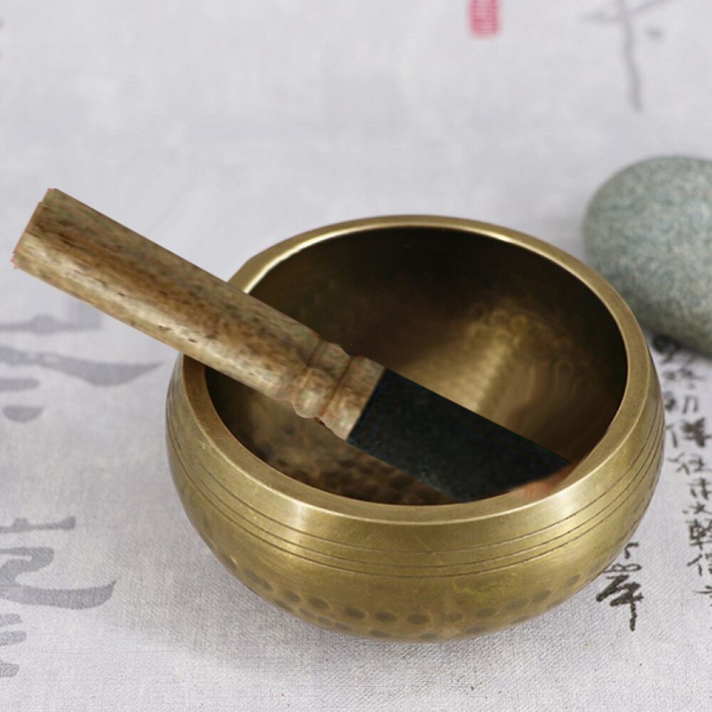 Tibetan Singing Bowl Set Buddha Sound Bowl Nepal Handmade Meditation Chanting Bowl for Healing and Mindfulness