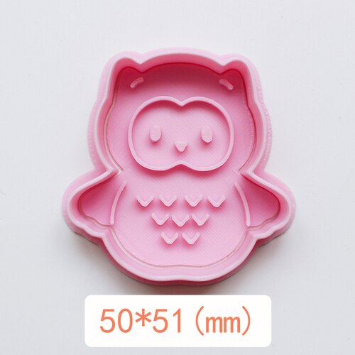 Cute Forest Animal Cookie Cutter Squirrel Owl Leaf Biscuit Fondant Mold Cookie Baking Mold 3D Plastic Press Biscuit Mold: 4