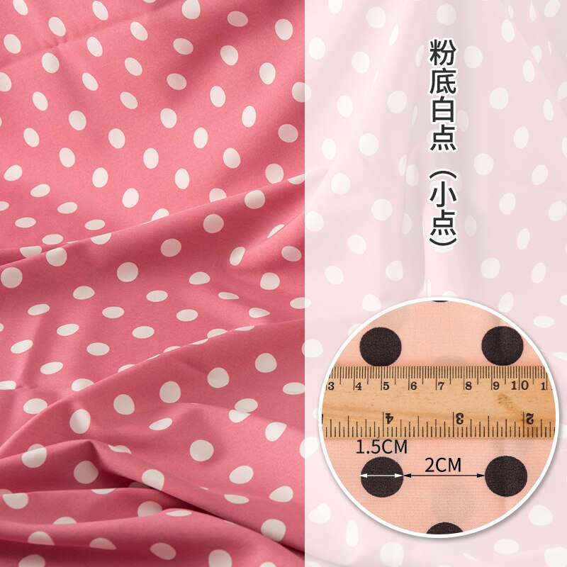 Micro elastic Floral Chiffon Fabric impervious printed wave point dress lining shirt flowers by the meter sewing brocade diy: Foundation white