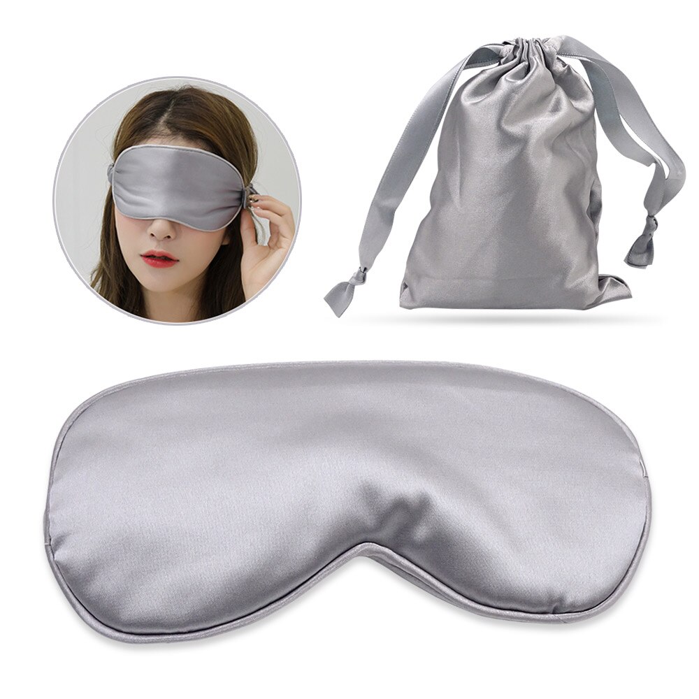 100% 3d myk silke søvnskygge øyenskygge sovende øyemaske dekke øyelapp øyenskygge øyenskygge helse søvn skjold lys: Grå