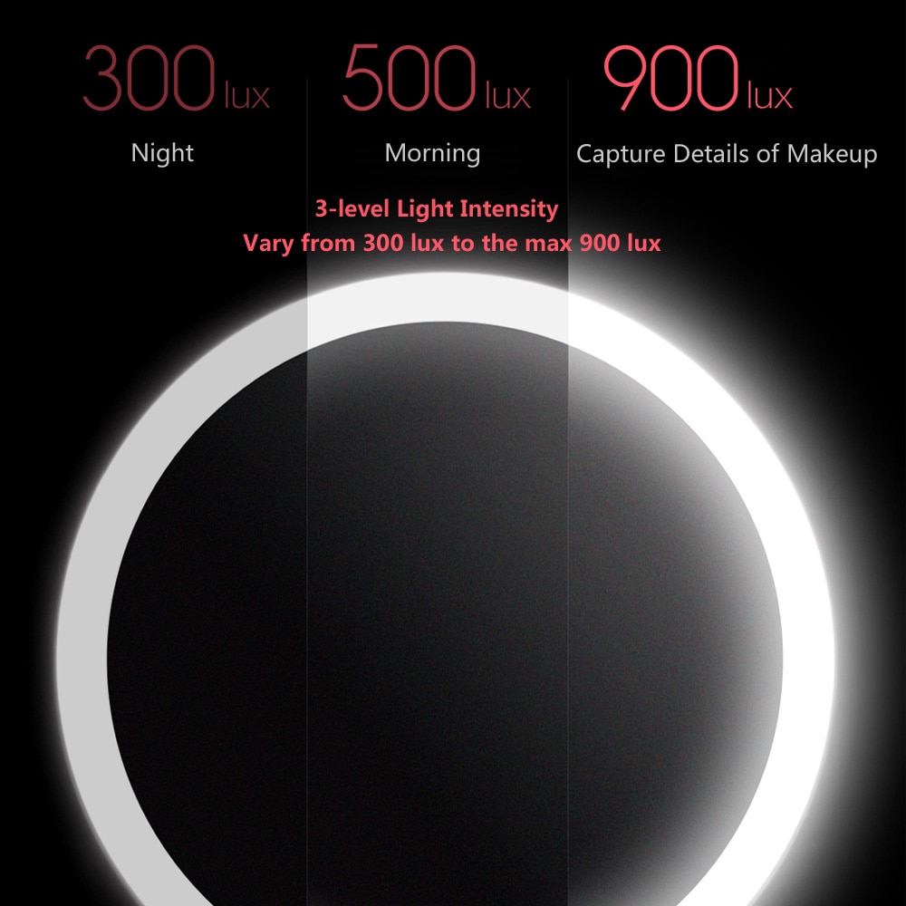 AMIRO HD machen-hoch Spiegel Tageslicht Spiegel Eitelkeit machen-hoch Spiegel Lampe USB Ladung Lichter Gesundheit Schönheit Einstellbar für Xiaomi mijia