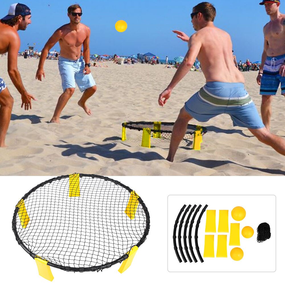 Mini Strand Volleyball Ball einstellen draussen Sport Mit 3 Bälle Volleyball Netz Rasen Fitness Ausrügestochen