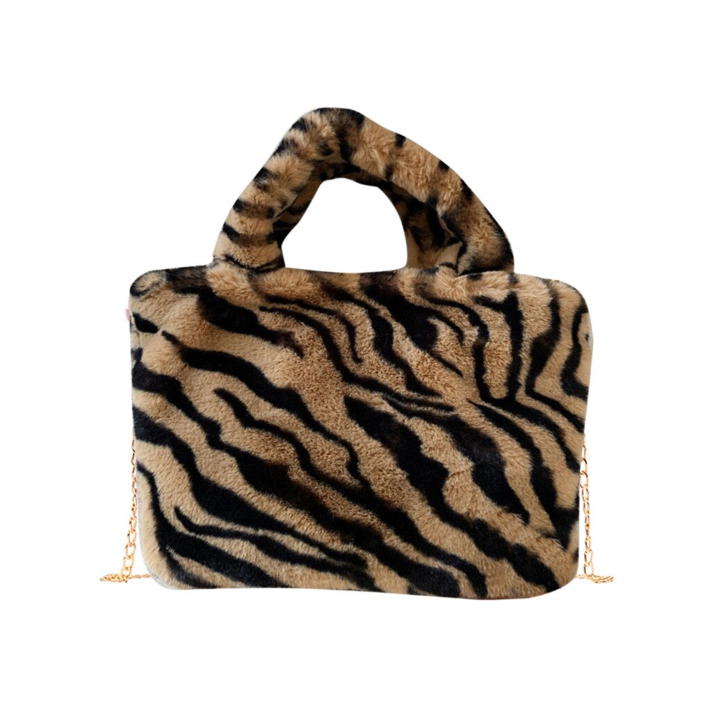 Leopard aufbringen Punkt Handtasche Winter Frau Warme Pelzigen Tasche Plüsch Handtaschen Neue Kette Schulter Taschen Für Frauen Handtasche: A