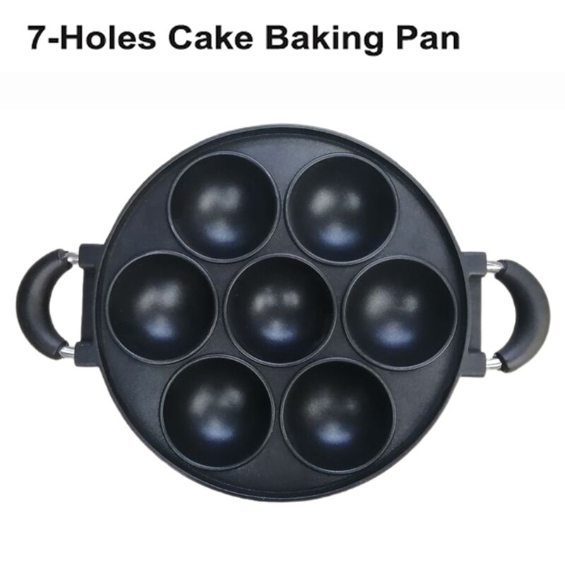 7-Hole Cake Koken Pan Gietijzer Omelet Pan Non-stick Kookpot Ontbijt Ei Koken Pie Cake mold Keuken Kookgerei