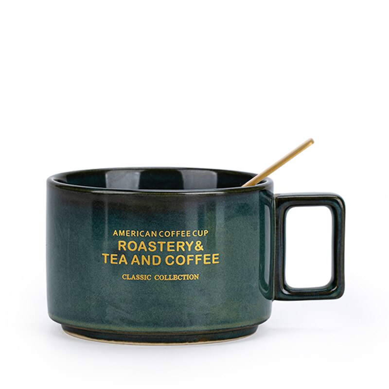 Ontbijt Koffie Mok Cup Melk Keramische Luxe Mokken Koffiekopjes Keramische Reizen Huis Tuin Koffie Tazas De Cafe Cup En schotel Set: Style   10No coaster