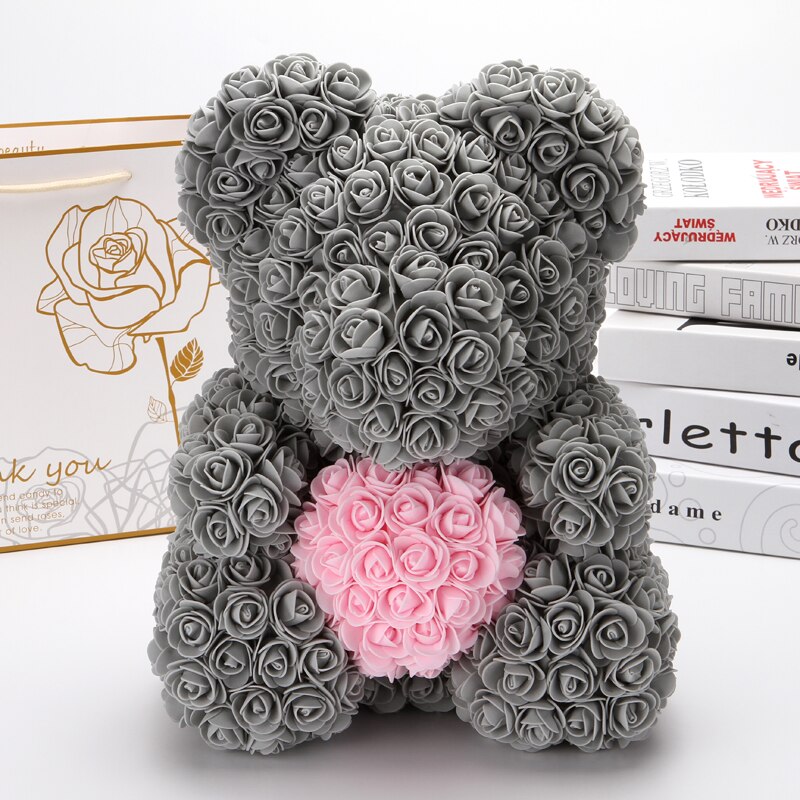 Bamse af roser valentinsdag boligdekoration tilbehør bryllup dekorative blomster jul kæreste