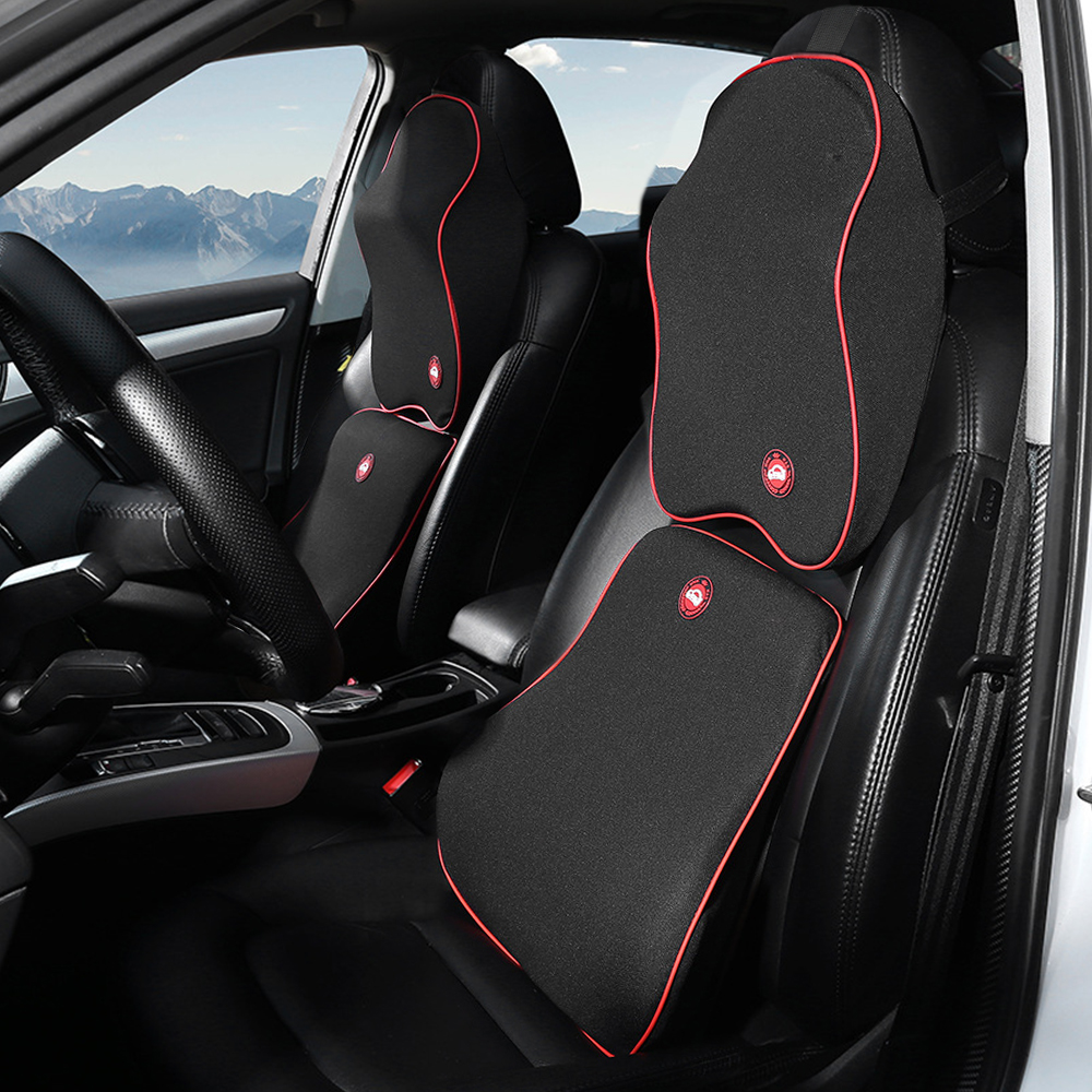 DOKIA – oreiller de voiture, coussin de cou, appui-tête, taille, dos, Support lombaire, avec sangle réglable, pour chaise de voiture et de bureau
