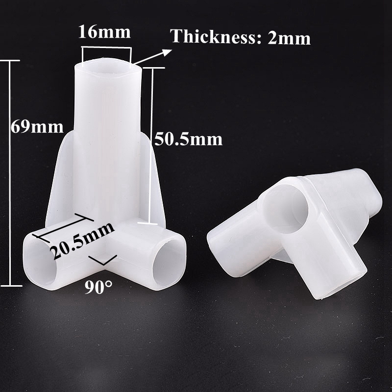2-20Pcs Two TO Four Way Pipe Joint Plant Support Connector Wardrobe Fittings Shelf DIY Garden Plant Accessories Inner Dia 16mm: 4XL / WHITE