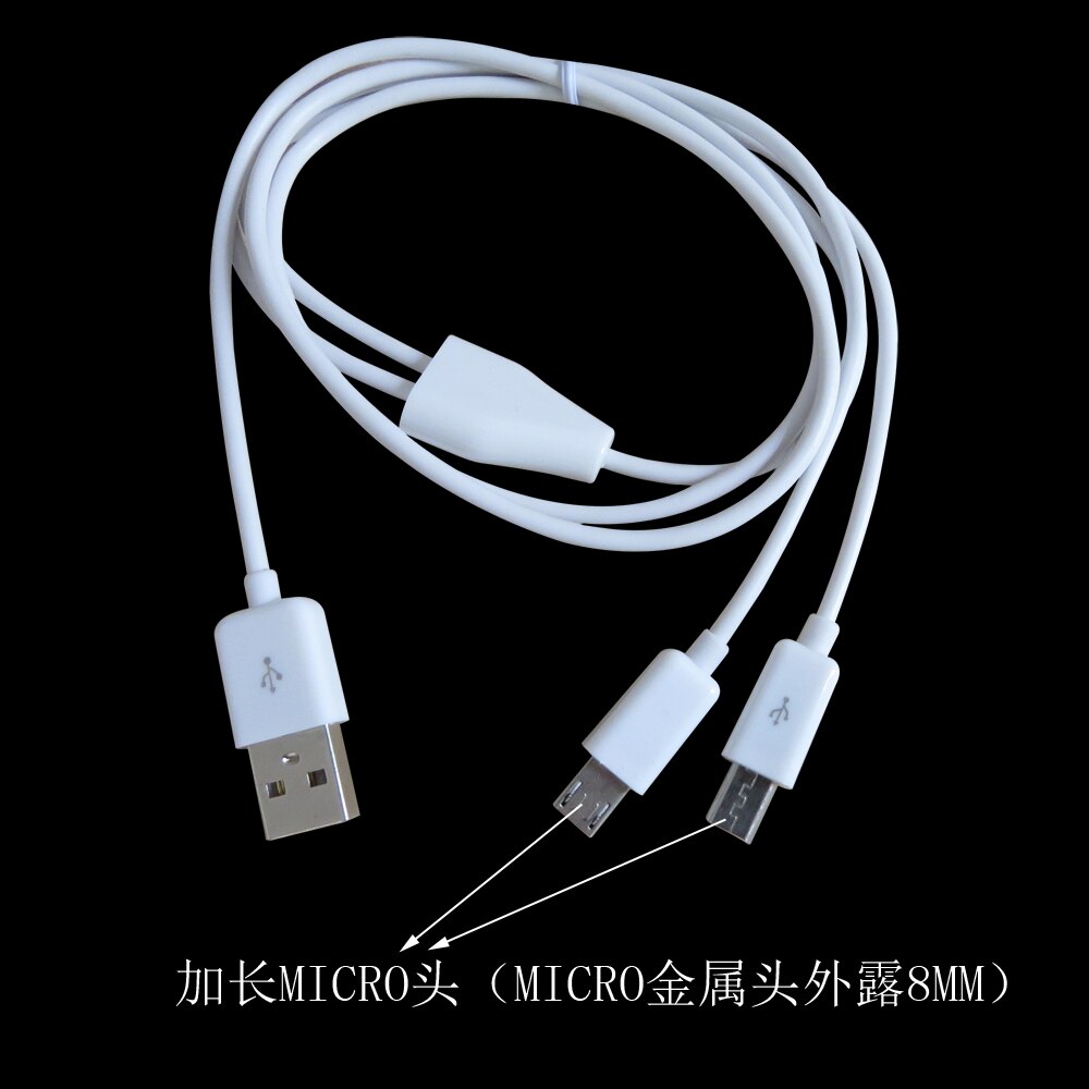1 M 3ft 2 In 1 Micro Usb Lader Kabel Met 8Mm Lange Tip Android Power 2 Micro Usb Apparaten Op eenmaal