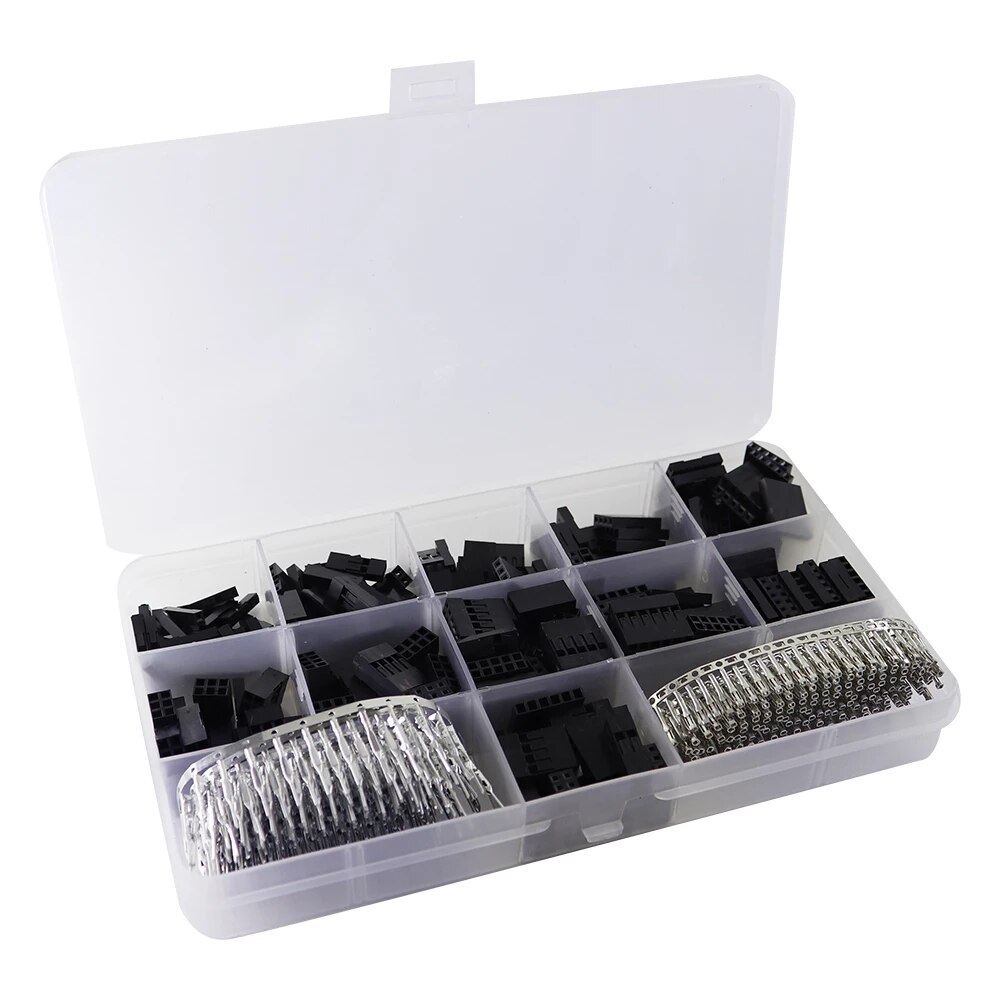 620Pcs Dupont Connector 2.54mm, Dupont Cable Jumper Wire Pin Header Housing Kit, Male Crimp Pins+Female Pin Terminal Connector: 620PCS