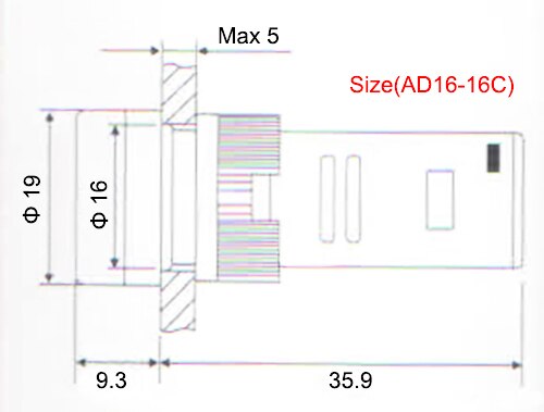 20pcs/lot LED indicator lamp dia 16mm AD16-16C LED signal light indicator AC220V DC12V 24V 36V Green