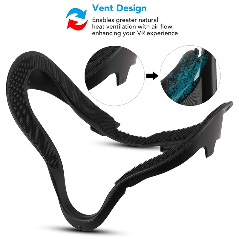 5In1 VR housse de protection + support d'interface faciale + couvercle d'objectif + peau + jeu de plaquettes nasales pour accessoires Oculus Quest VR