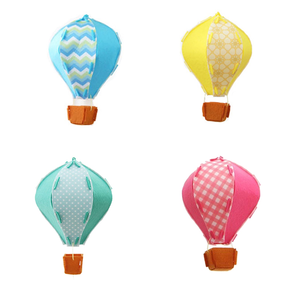 Decoración de globos de aire , guirnalda colgante de fieltro en 3D para el aula infantil, decoración para de cumpleaños o de bienvenida (amarillo)