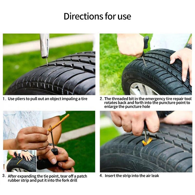 6pcs Auto Tire Car Repair Tool Kit Vacuum Tire Quick Strip Repair Accessories Tools For Automotive Automobiles