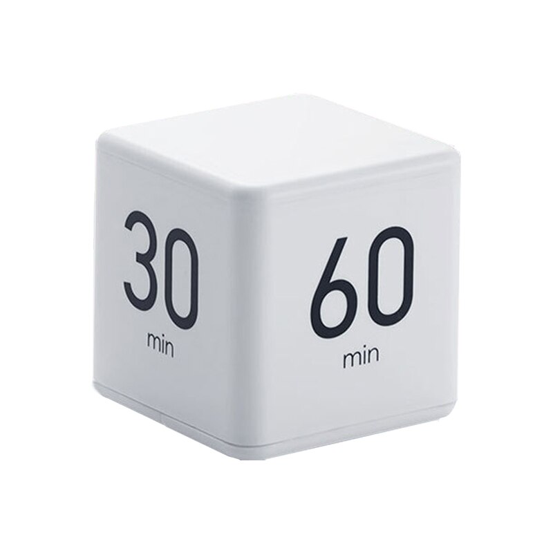 Cube LED Timer for Cooking Shower Study Alarm Clock Magnetic Electronic Countdown Time Square Home Kitchen Living Room Square: white 15-20-30-60