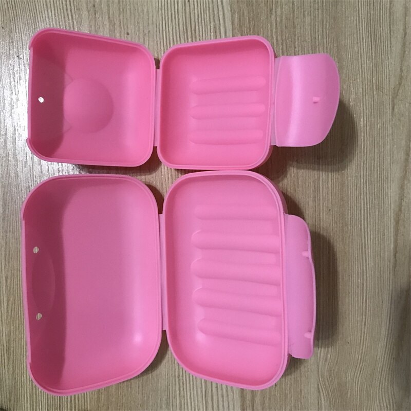 4 farver mini badeværelse fad tallerken kuffert hjemmebruser rejse vandreholder beholder sæbeboks 2 str
