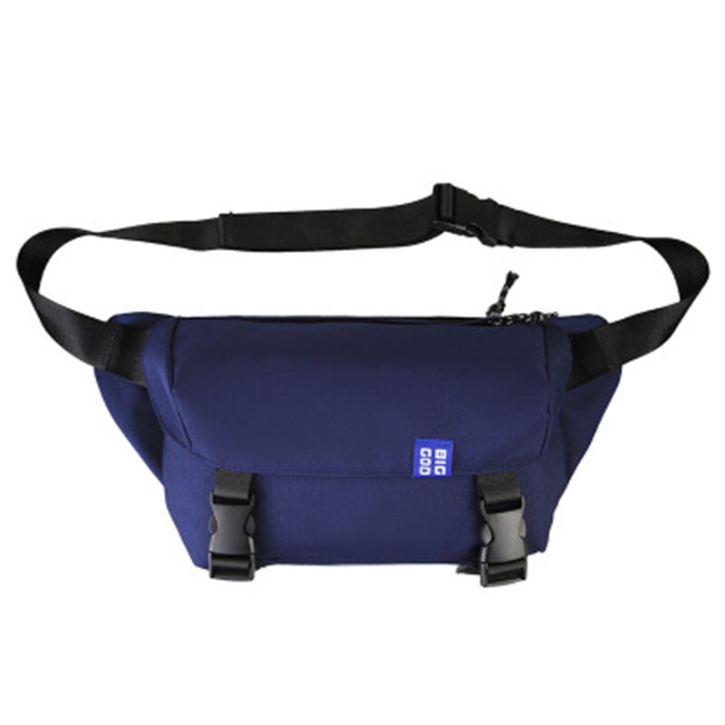 Riñonera Unisex con personalidad Hip-hop, bolso de hombro de , bolso de nailon de gran capacidad: Navy blue belt bag