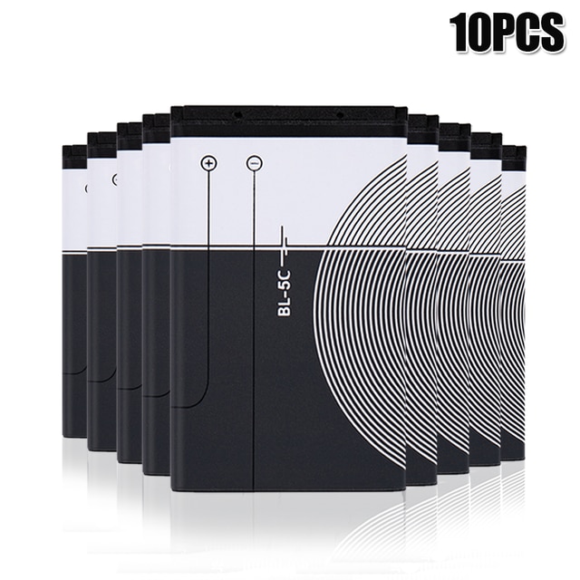 Batteria del telefono ai polimeri di litio BL5C BL-5C BL 5C 3.7V per Nokia 1100 1110 1200 1208 1280 1600 2600 2700 3100 3110 5130 6230 n70: 10pezzi