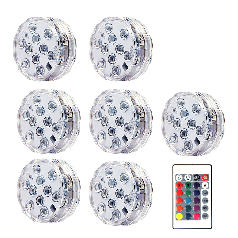 Lampe de Nuit Sous-marine à 10LED RGB SubSN, Luminaire à Piles, Idéal pour un Jardin, une Piscine, un Vase ou une ixde Mariage
