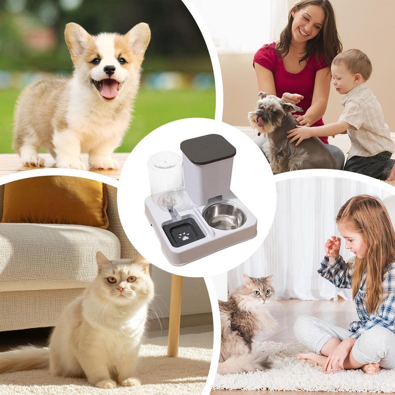 2-in-1 automatische voerbak voor huisdieren Kattenvoerbak en waterdispenser Draagbare automatische voerbak Antislip voerbak Dierbenodigdheden voor kat Hond