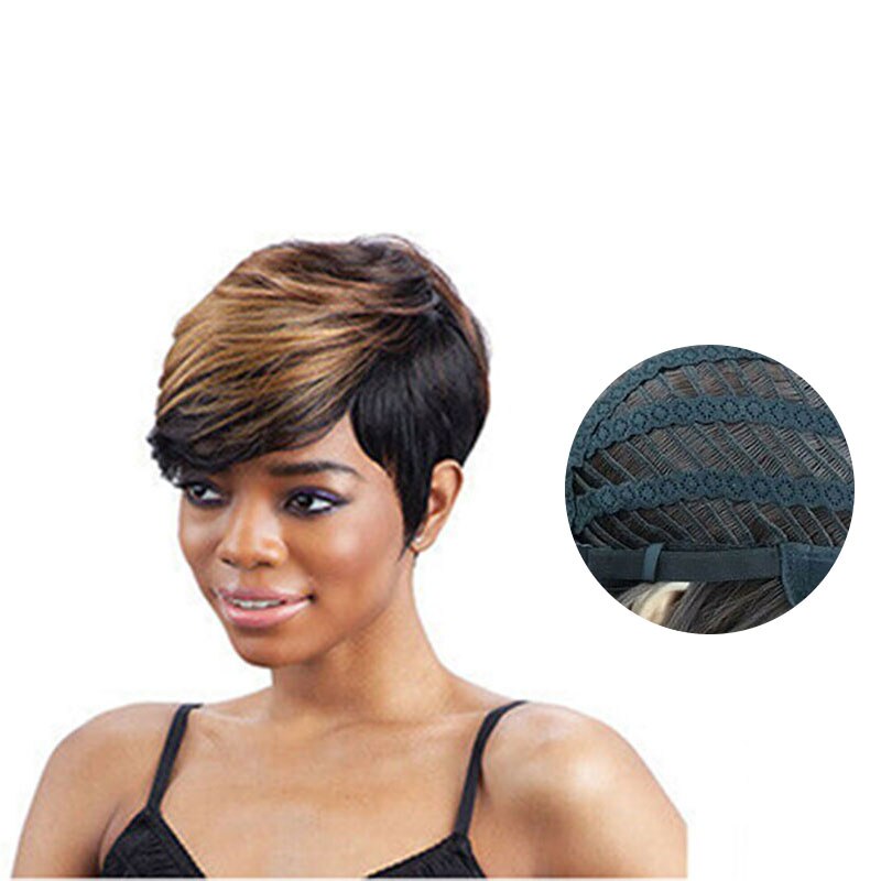 Women Short Wig Curly Synthetic Fibres Naturally Wigs for Daily Use SMR88