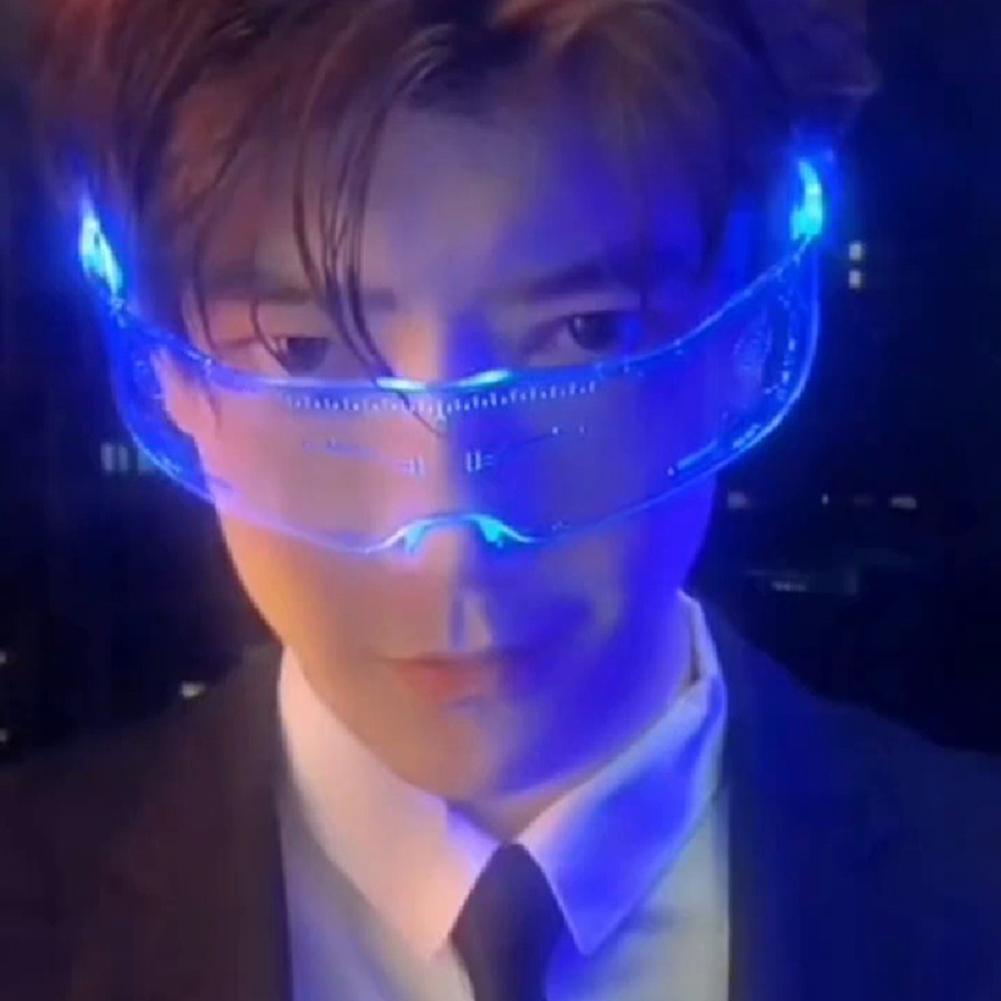 7 kolorów doprowadziło świecące okulary futurystyczne elektroniczne okulary przeciwsłoneczne zapalają okulary rekwizyt na Halloween festiwal wydajność szczyt