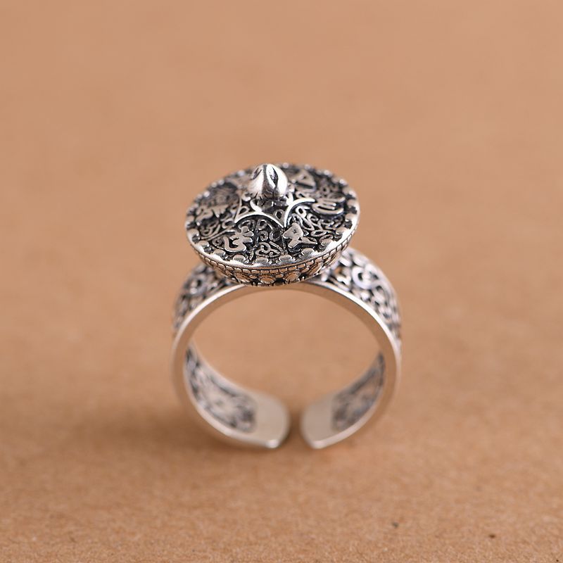 BALMORA Reale Dell'argento Sterlina 925 Tradizionale a Sei Carattere Proverbio Open Rotante Anelli per Le Donne Dell'annata Gioelleria Raffinata E Alla Moda Anelli