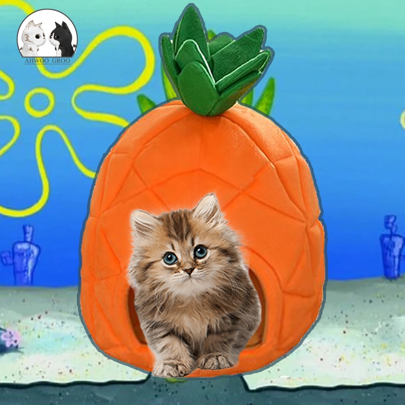 Haustier Hund Bett Kreative Ananas Warme Weiche Zwinger Obst Katze Hund Haus Schlafen Pad Ebene Welpen Höhle Schlaf matt Obst Haustier Nest