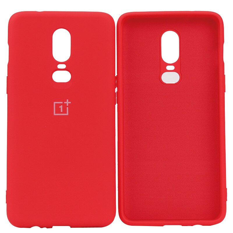 Oneplus-オリジナルのシリコンケース,公式,ソフト,超薄型,耐衝撃性,完全保護,oneplus 6 6t: For oneplus 6T / Red