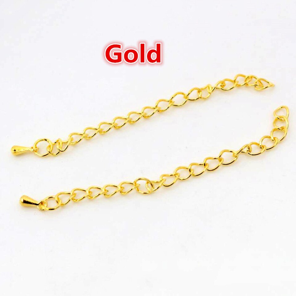 20 teile/los 50mm und 70mm 5*4mm Erweiterte Erweiterung Schwanz Kette Halskette Schwanz Kette Verbindungsstück-entdeckungen für Armband Basis Tablett: Gold / 70mm Length