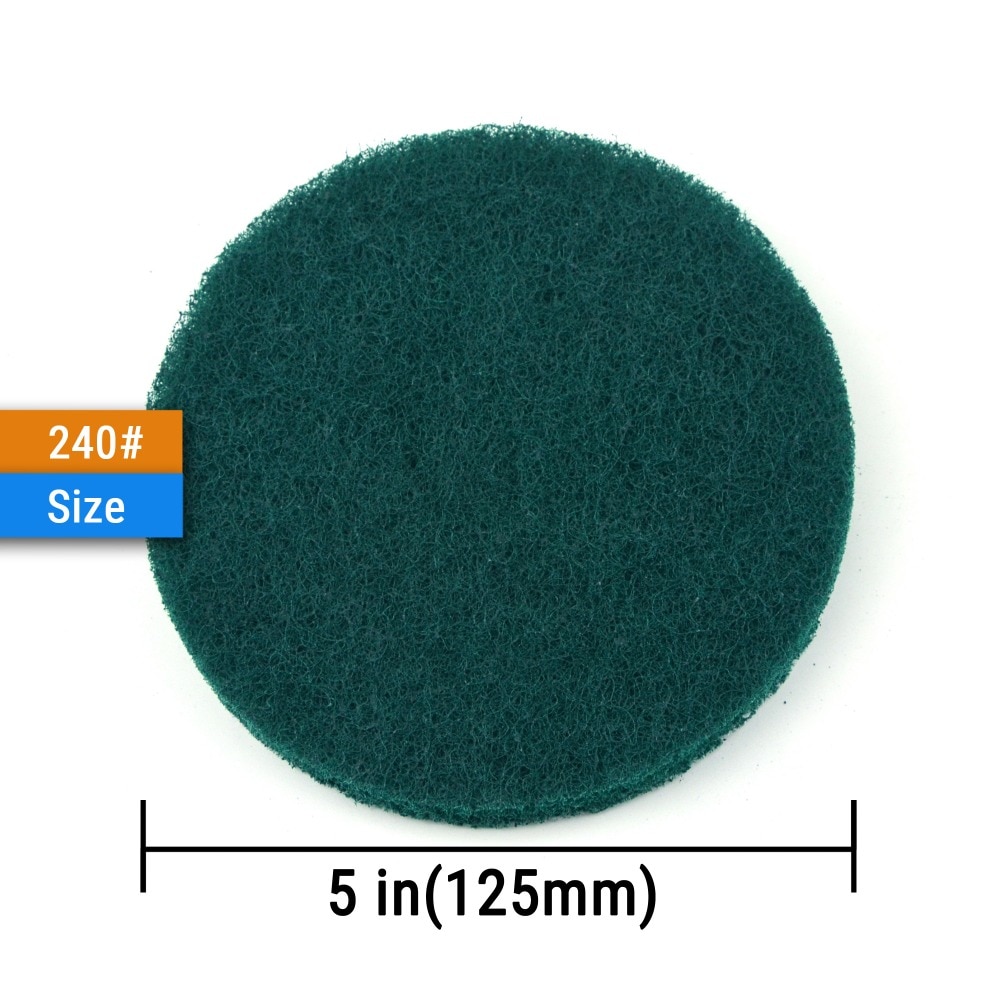 Estropajo Industrial de alta resistencia, almohadilla de pulido de nailon para limpieza de cocina, 5 pulgadas, 125mm, gancho y bucle redondo, 240 #/800 #/1500 #, 12 Uds.