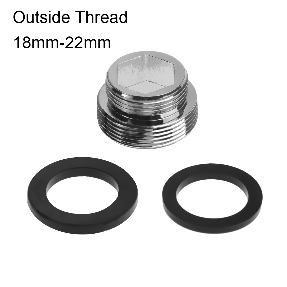Küche Wasserhahn 16/18/20/22/24/28/mm Bis 22mm mit Unterlegscheibe metall Männlich-weibliche Wasser sparen Adapter Wasserhahn Belüfter Stecker: außen  18mm-22mm