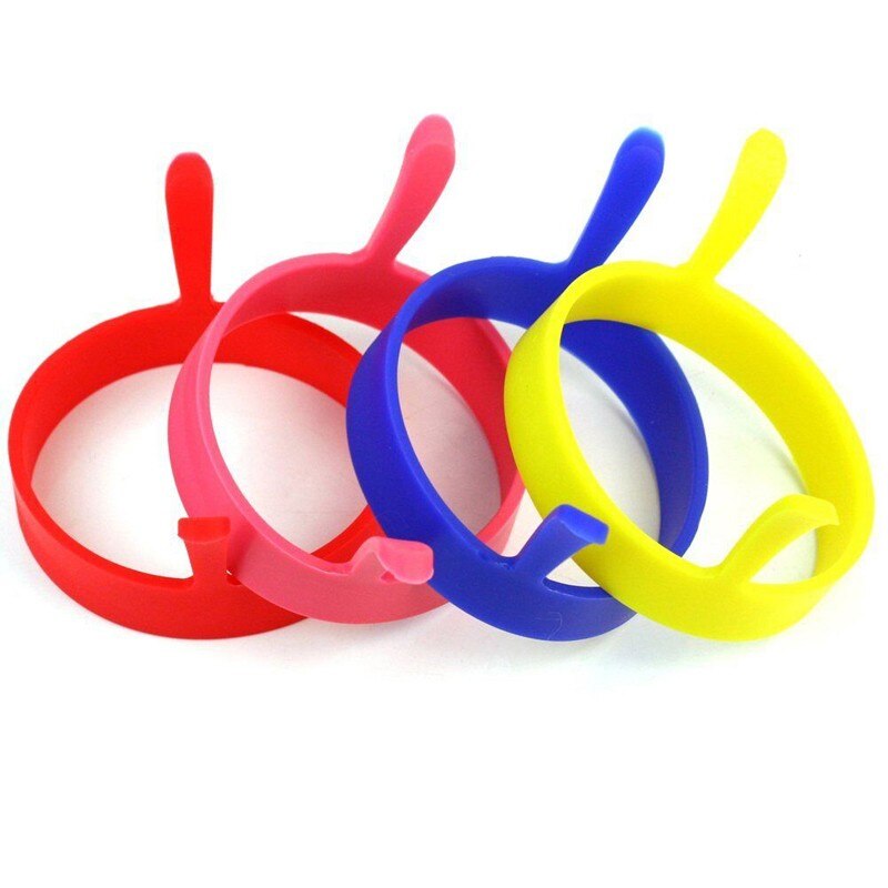 Forma redonda de silicona para freír huevos, tortilla de tortitas para cocina, desayuno, cocinar o freír, molde de temperatura, sartén de resistencia Hi U7A1