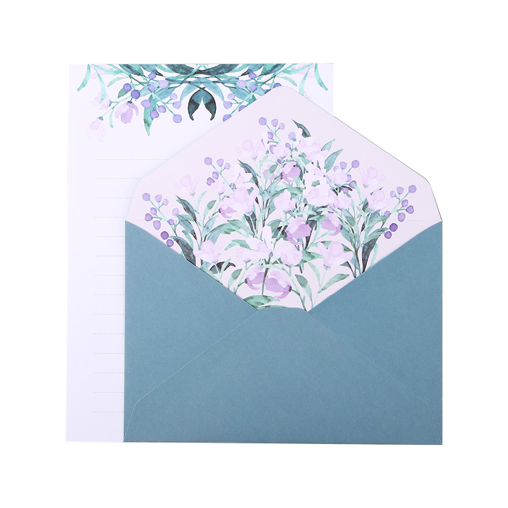 Skoleartikler papirvarer bryllupsinvitation fødselsdagsfest brevpapir skrivepapir lykønskningskort blomster kuvert: Burgunder