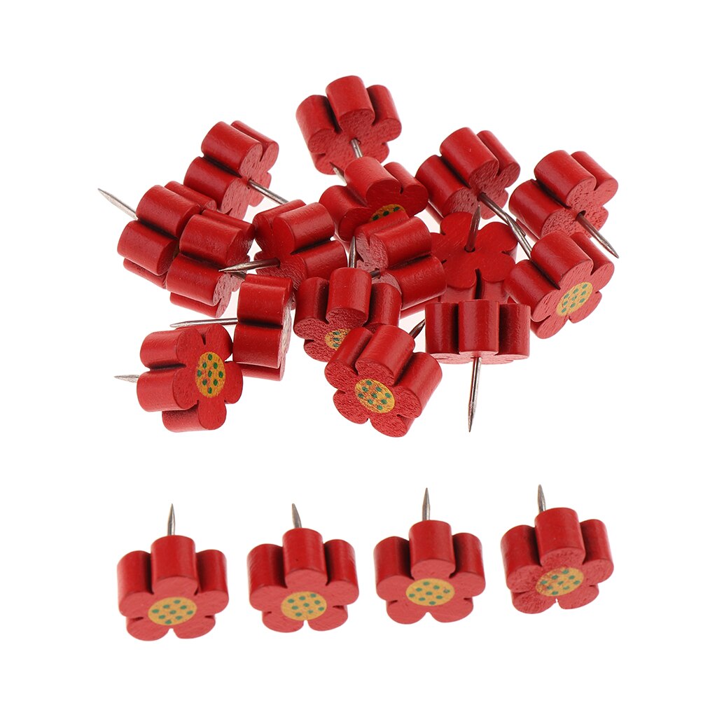 20pcs Pack Map Push Pins Thumb Tacks for Bulletin / Cork Boards, Flower Pattern