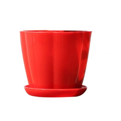 Pumpa form plast imitation porslin blomkruka suckulenta trädgård planter trädgård leveranser: Röd m