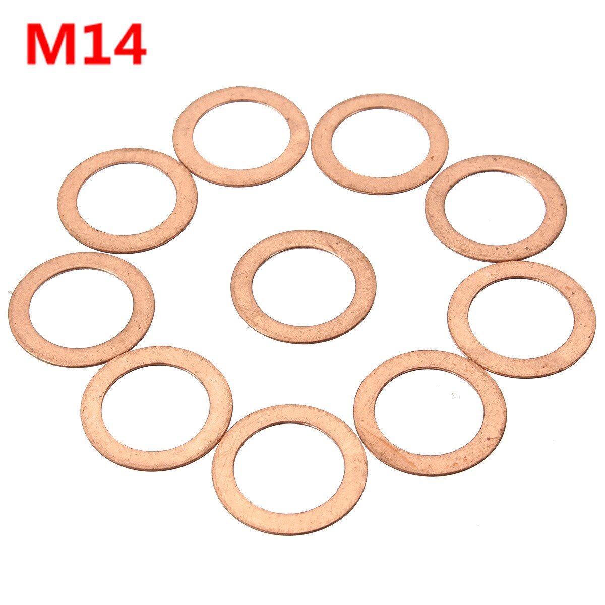 10x M6/M8/M10/M12/M14 Motorrijwiel Brake Brandstof Banjo Seal Koper Crush Washer Enhancement: M14