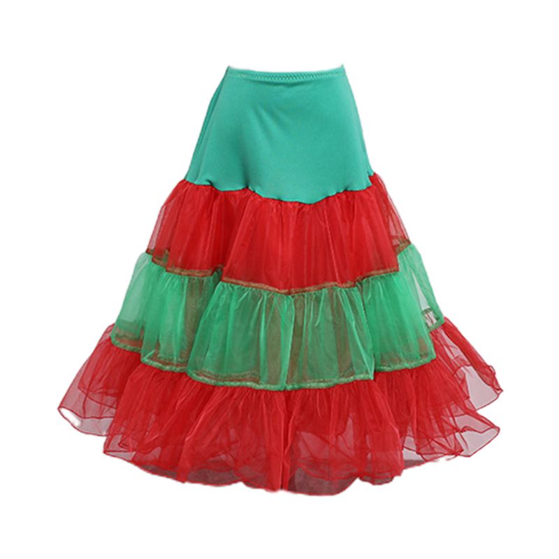 Women Contrast Candy Color Stripes Petticoat Ruffles Soft Tulle Party Tutu Skirt X7YC: 5