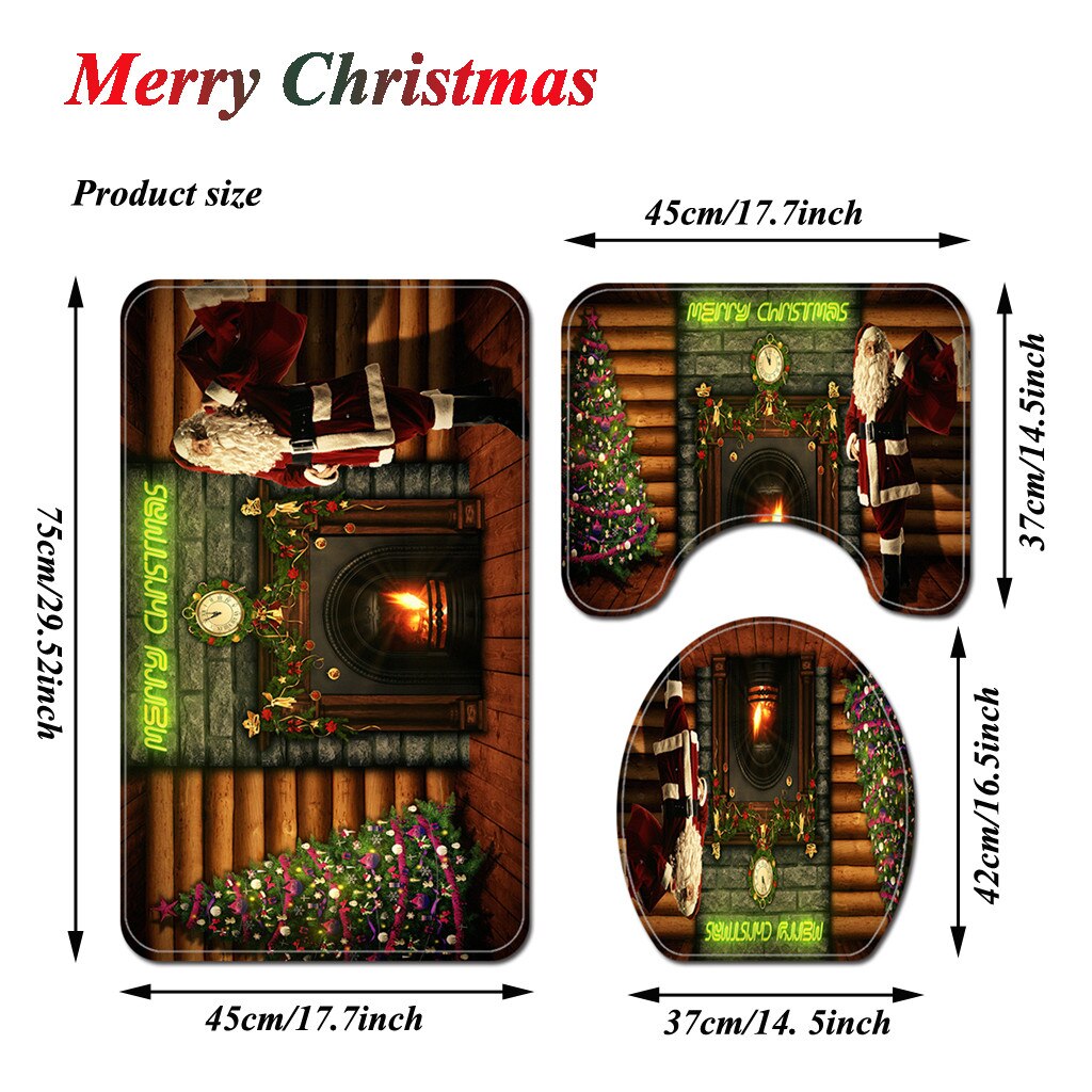 Kerst Badmat Wc Toilet Seat Cover Wc Mat Toilette Tapa Inodoro Decoratie Kerst Badkamer Commode Wc Kom