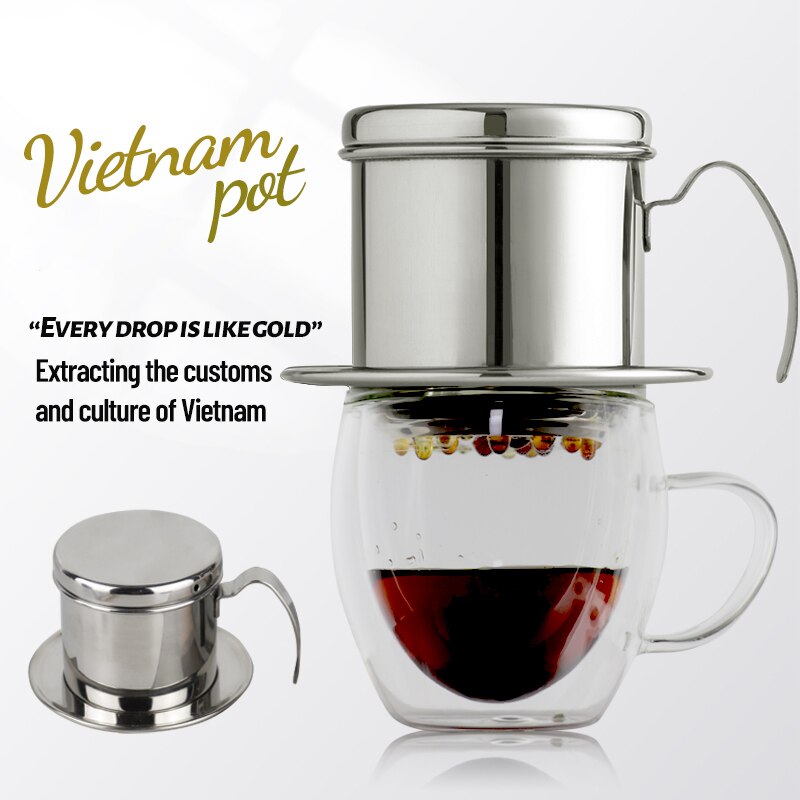 Vietnam Coffee Dripper Filter Coffee Maker Portable Carved Refined Zhongyuan Ice Coffee Filter Drip Pot