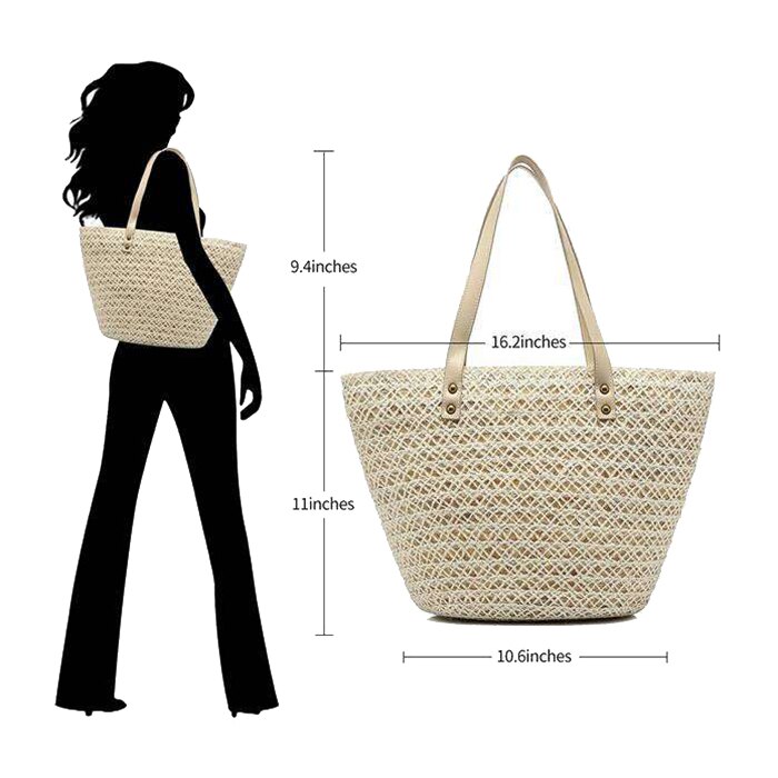 Bege lazer borla palha saco rattan feminino bolsa de ombro grande capacidade bolsa