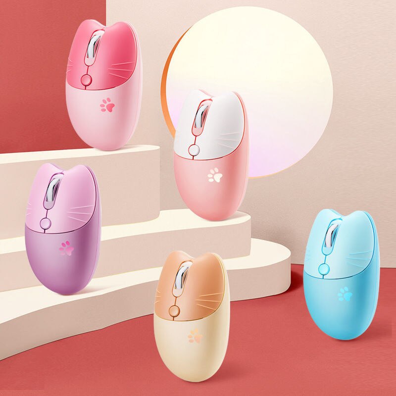 2.4G USB Wireless Mouse Cute Cartoon Pink Mini Mouse 1600DPI Optical Computer Mause Office Ergonomic Silent Mice For Girls