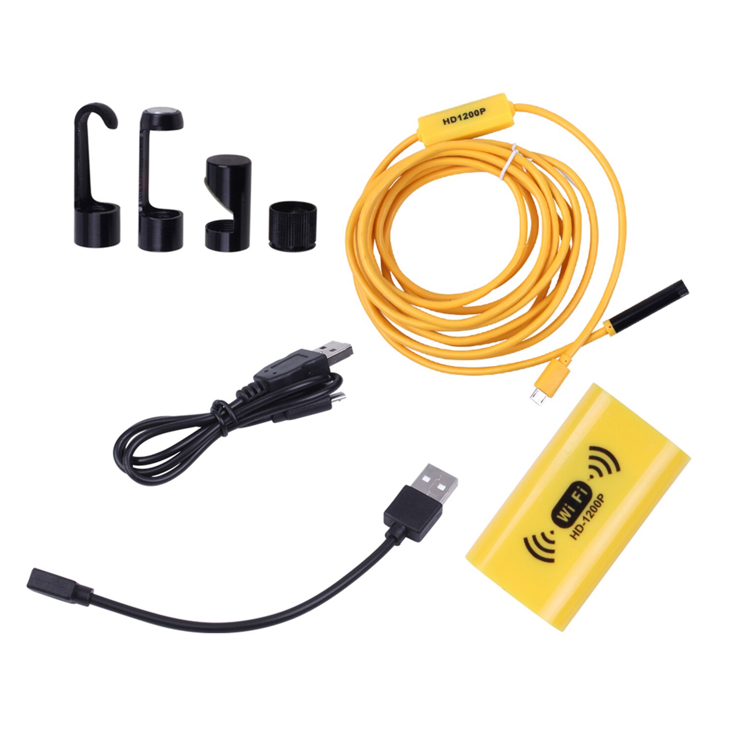 8mm Wireless Endoscope Camera IP68 Waterproof WiFi Inspection 2.0MP HD 8 LED Semi-Rigid Cable Borescope